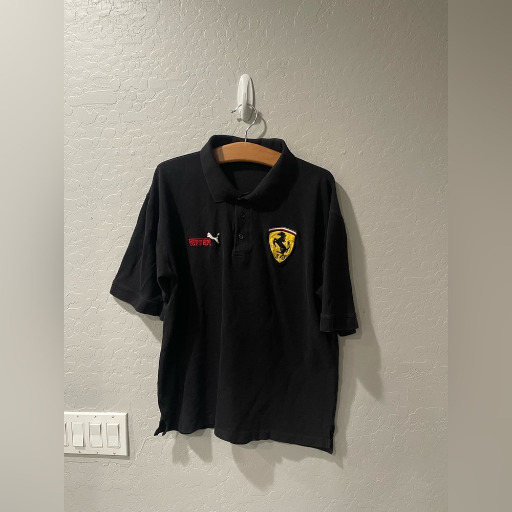 Vintage Ferrari Puma Crest Racing Polo Size Large‎